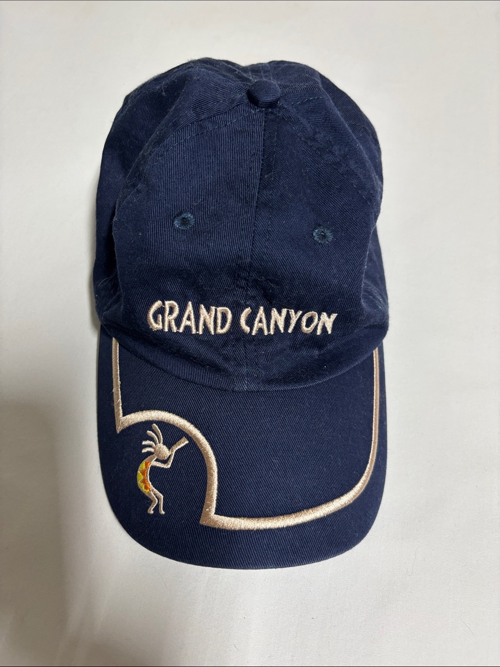 Grand Canyon Kokopelli Embroidered Navy Cotton Hat Vintage Style Adjustable Cap